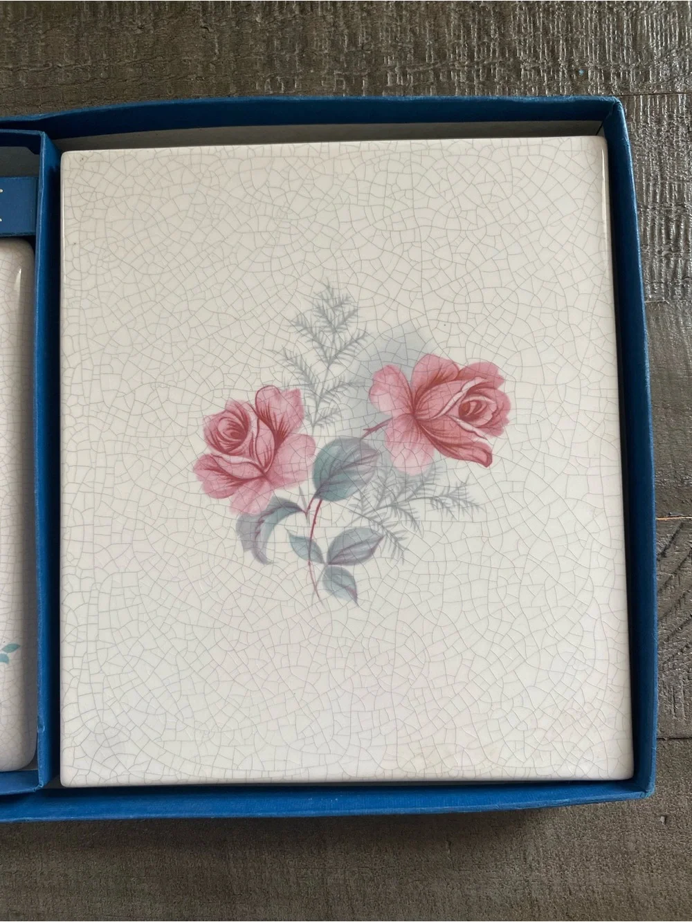 Vintage Melannco Floral Crackle Glaze Picture Frame & Photo Album Cottage Granny